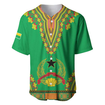 Personalised Afro Guinea Bissau Baseball Jersey Dashiki With Coat Of Arms LT15