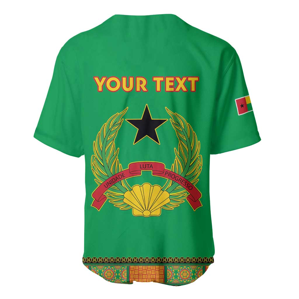 Personalised Afro Guinea Bissau Baseball Jersey Dashiki With Coat Of Arms LT15