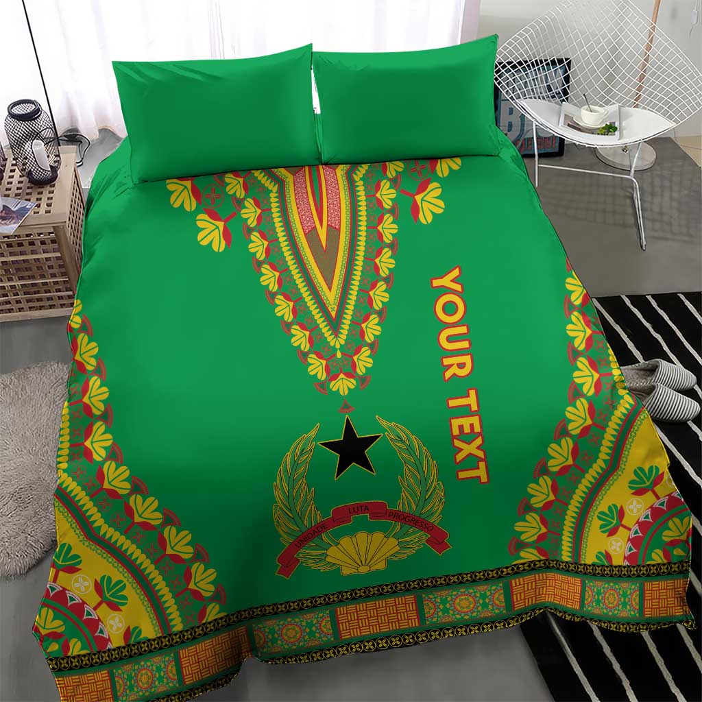 Personalised Afro Guinea Bissau Bedding Set Dashiki With Coat Of Arms LT15