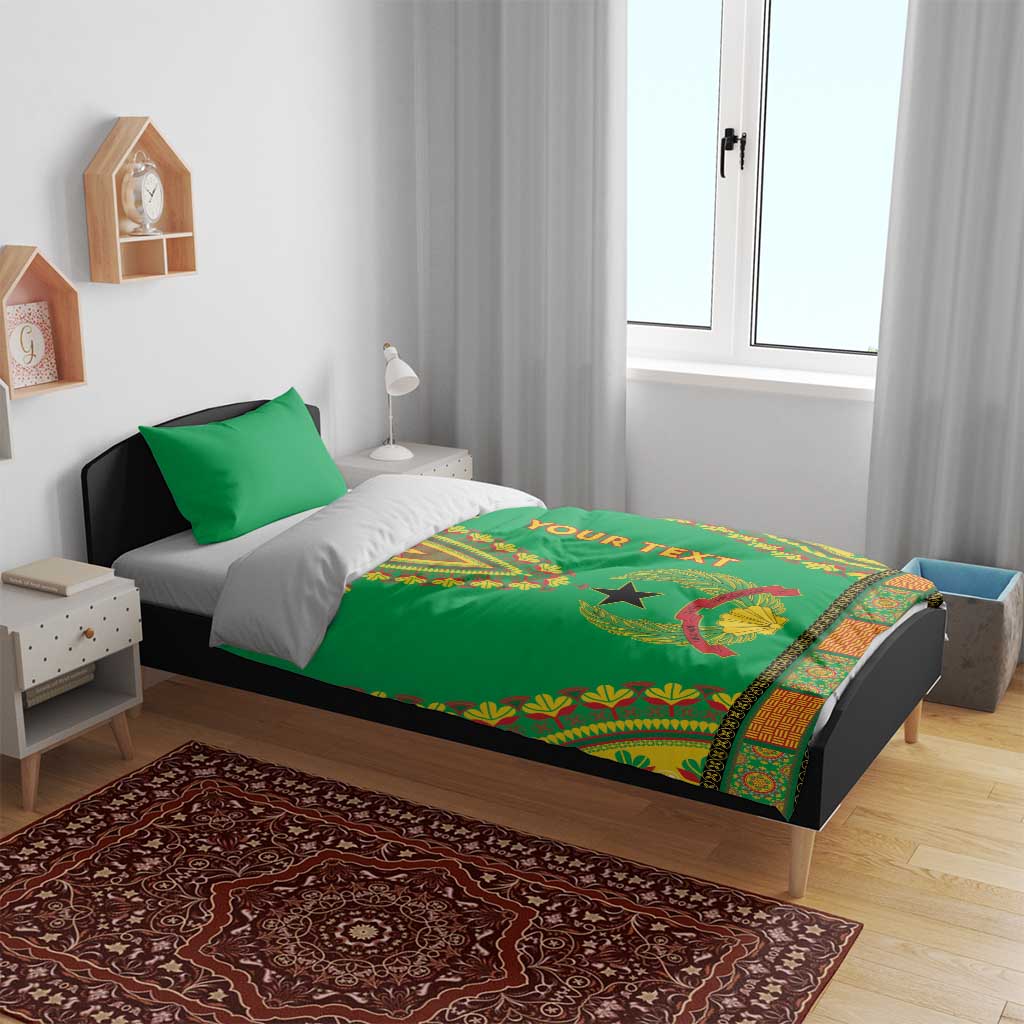 Personalised Afro Guinea Bissau Bedding Set Dashiki With Coat Of Arms LT15