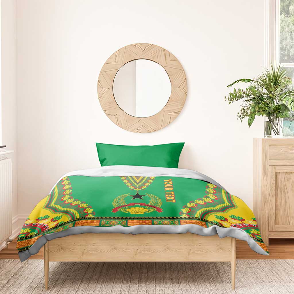 Personalised Afro Guinea Bissau Bedding Set Dashiki With Coat Of Arms LT15