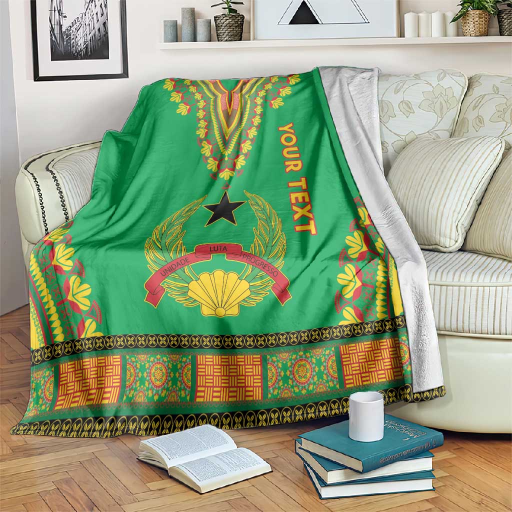 Personalised Afro Guinea Bissau Blanket Dashiki With Coat Of Arms LT15