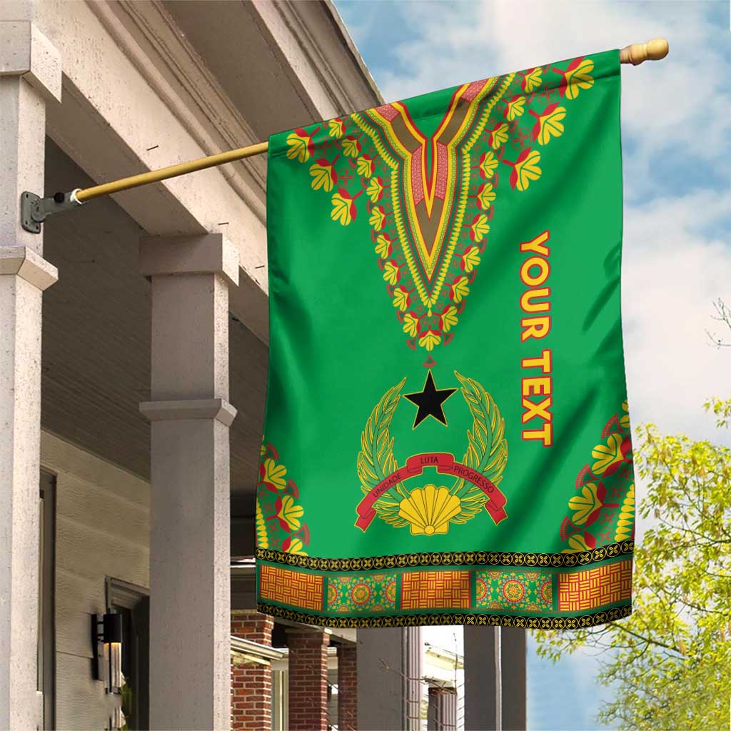 Personalised Afro Guinea Bissau Garden Flag Dashiki With Coat Of Arms LT15