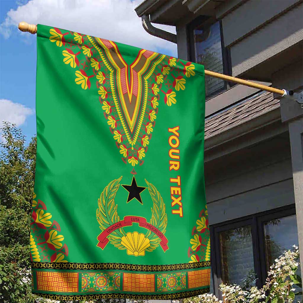Personalised Afro Guinea Bissau Garden Flag Dashiki With Coat Of Arms LT15