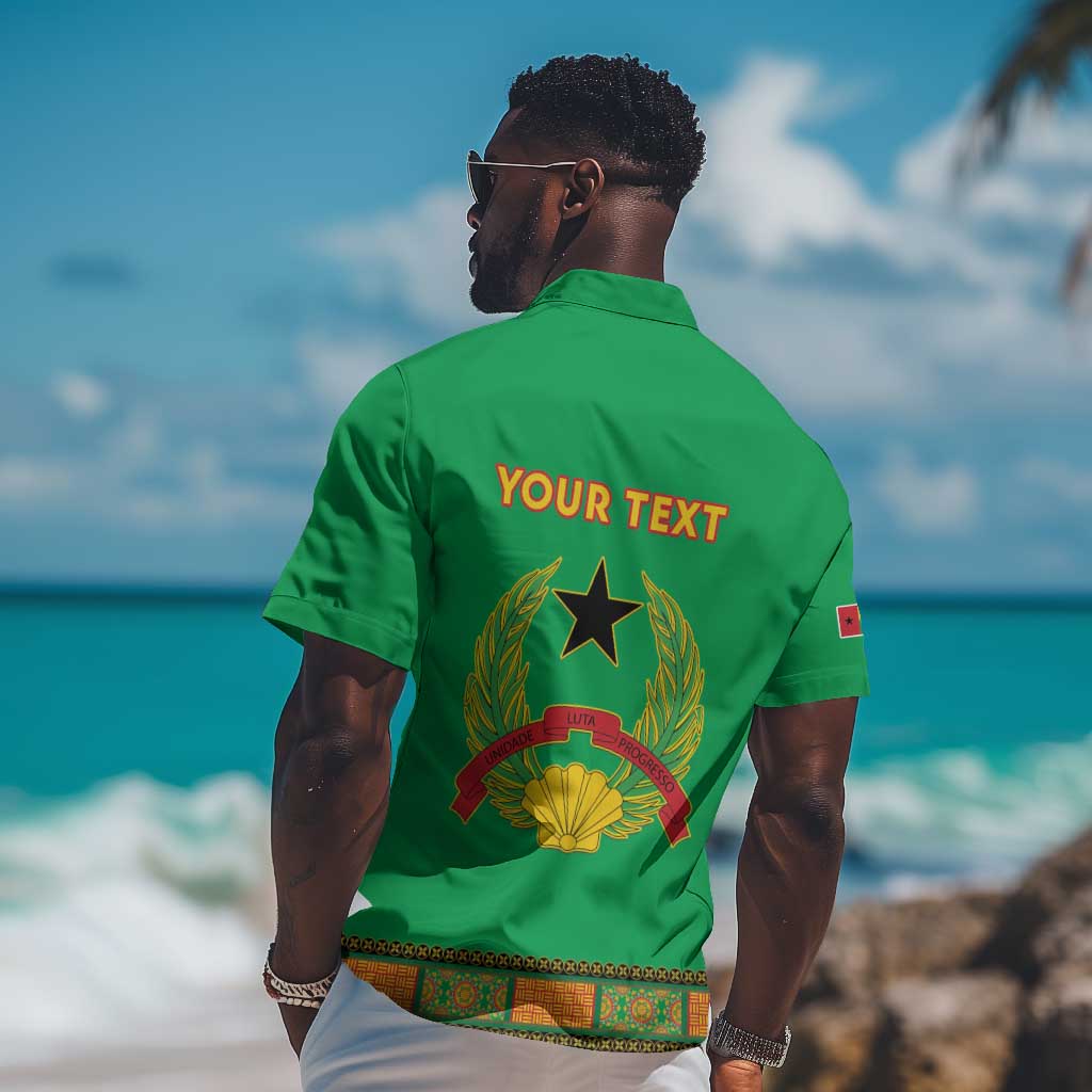 Personalised Afro Guinea Bissau Hawaiian Shirt Dashiki With Coat Of Arms LT15