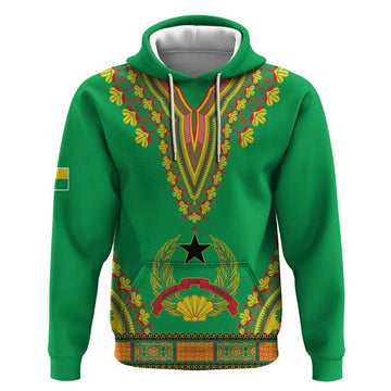 Personalised Guinea Bissau Hoodie Dashiki Pattern LT15