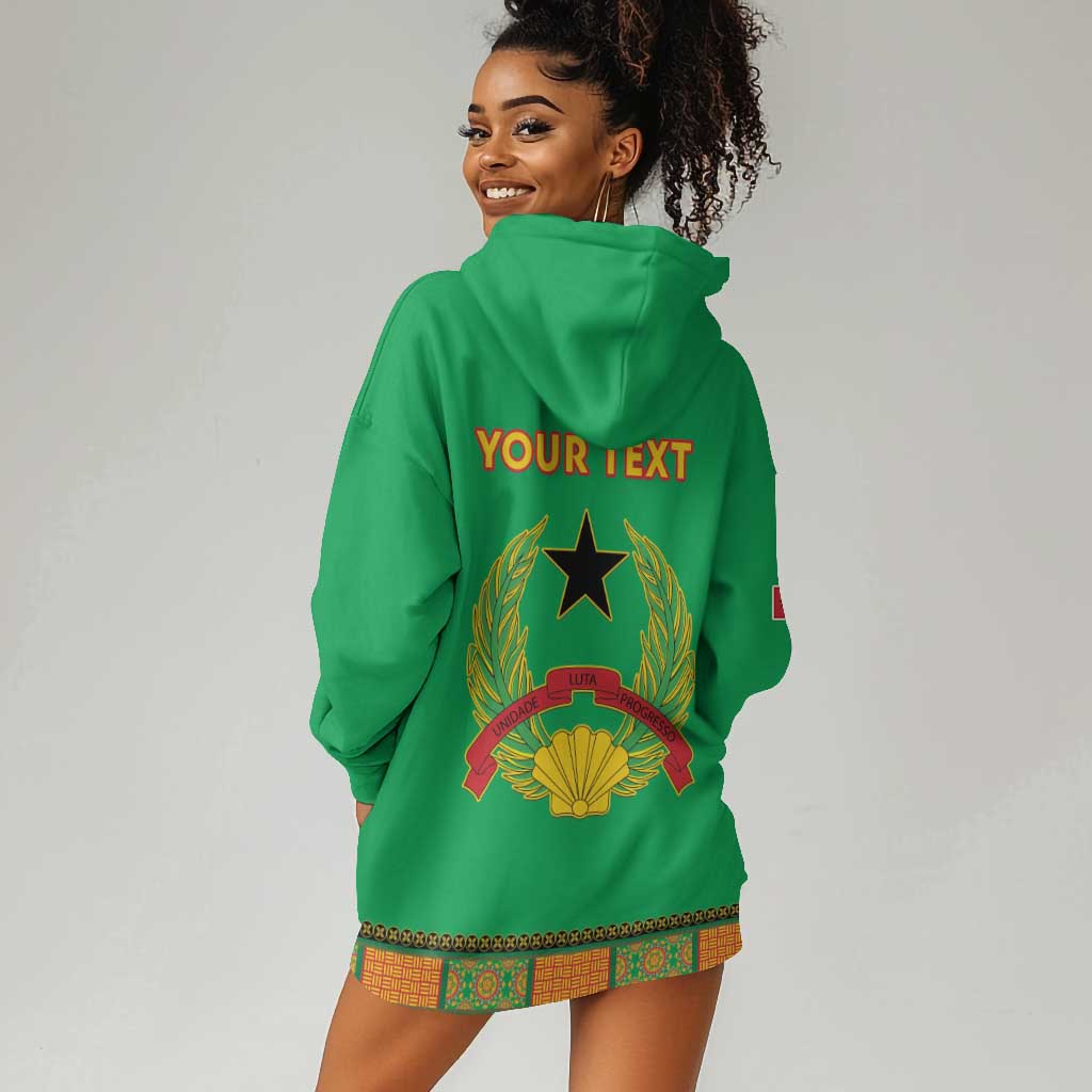Personalised Afro Guinea Bissau Hoodie Dress Dashiki With Coat Of Arms LT15