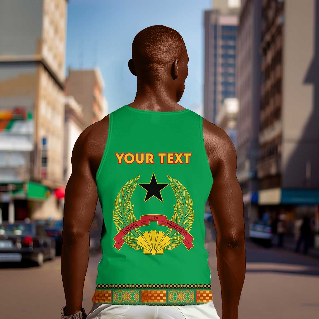 Personalised Afro Guinea Bissau Men Tank Top Dashiki With Coat Of Arms LT15