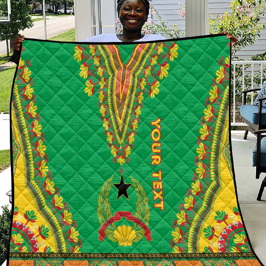 Personalised Afro Guinea Bissau Quilt Dashiki With Coat Of Arms LT15