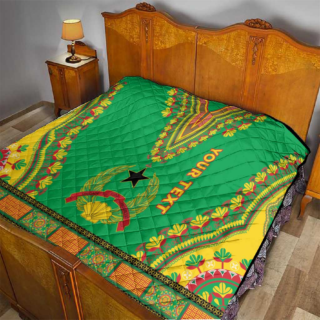 Personalised Afro Guinea Bissau Quilt Dashiki With Coat Of Arms LT15