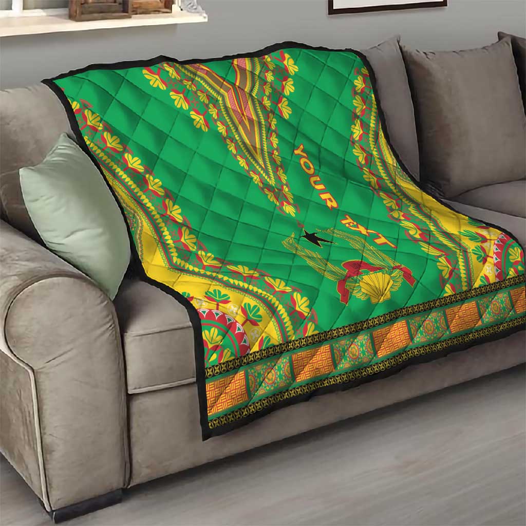 Personalised Afro Guinea Bissau Quilt Dashiki With Coat Of Arms LT15