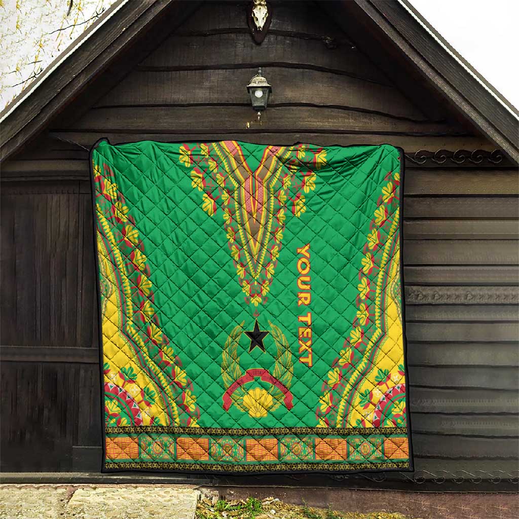 Personalised Afro Guinea Bissau Quilt Dashiki With Coat Of Arms LT15