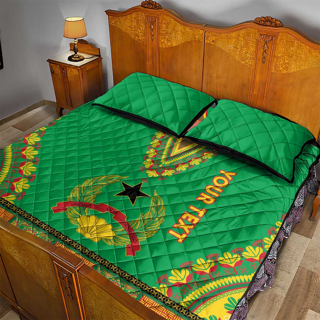 Personalised Afro Guinea Bissau Quilt Bed Set Dashiki With Coat Of Arms LT15