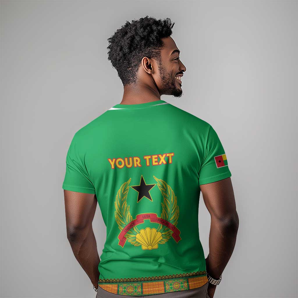 Personalised Afro Guinea Bissau T shirt Dashiki With Coat Of Arms LT15