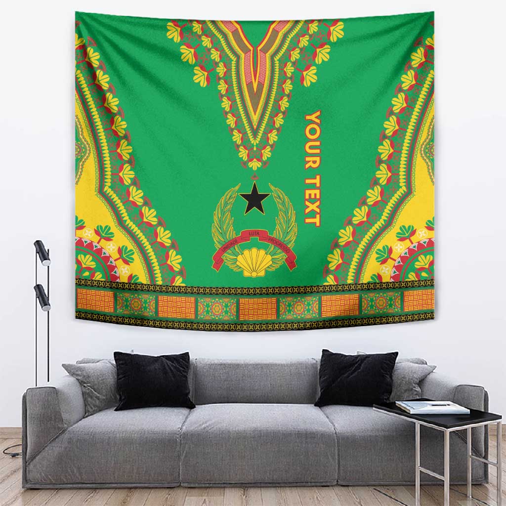 Personalised Afro Guinea Bissau Tapestry Dashiki With Coat Of Arms LT15