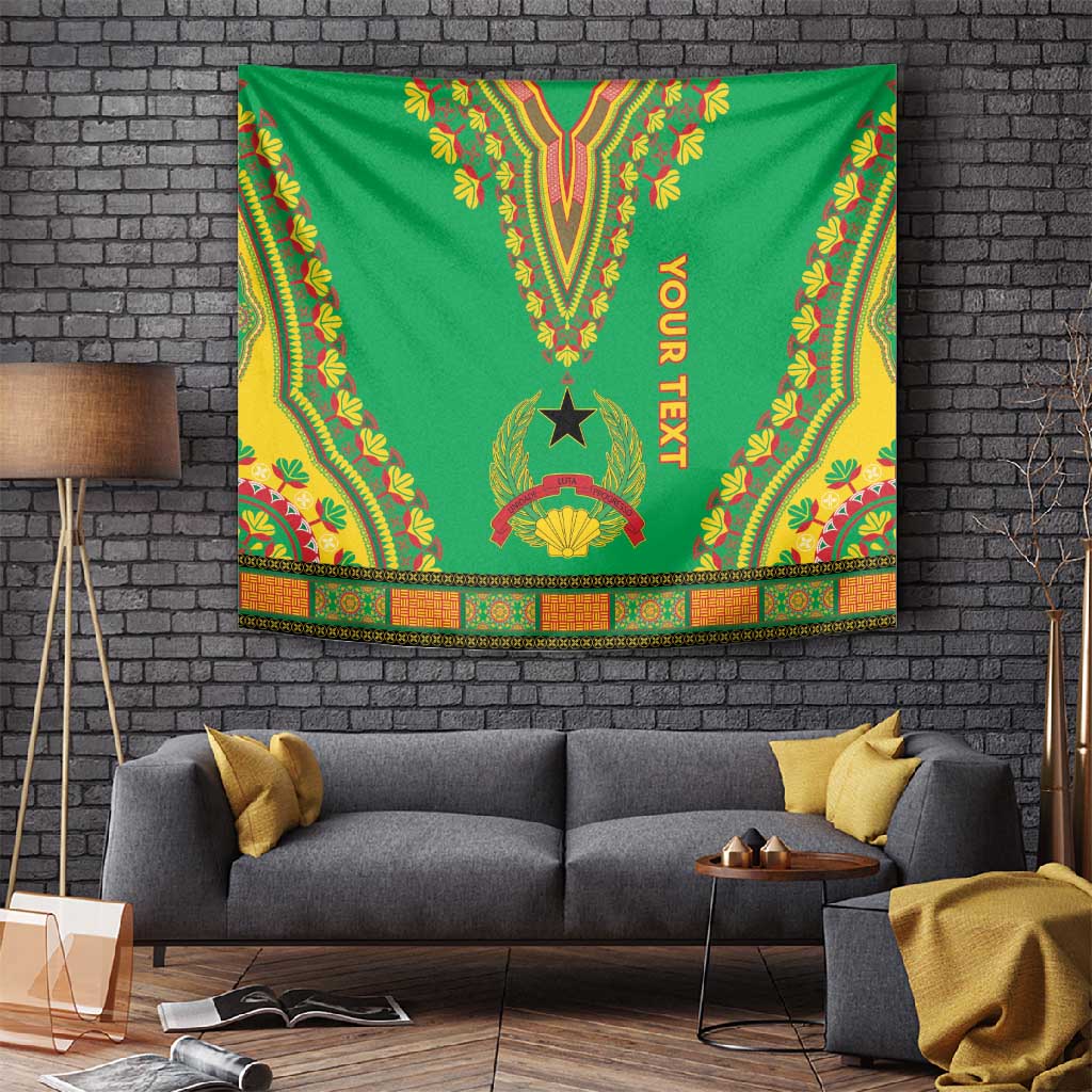 Personalised Afro Guinea Bissau Tapestry Dashiki With Coat Of Arms LT15
