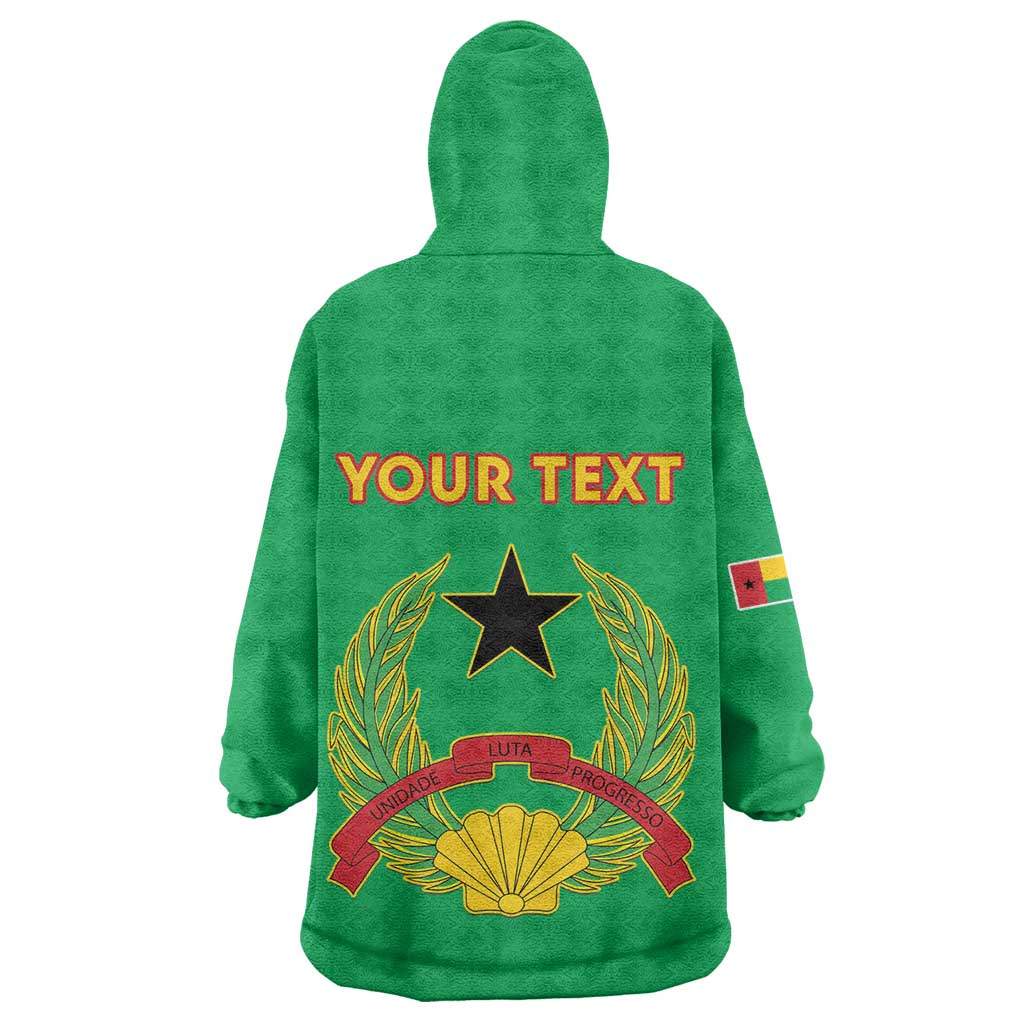 Personalised Afro Guinea Bissau Wearable Blanket Hoodie Dashiki With Coat Of Arms LT15