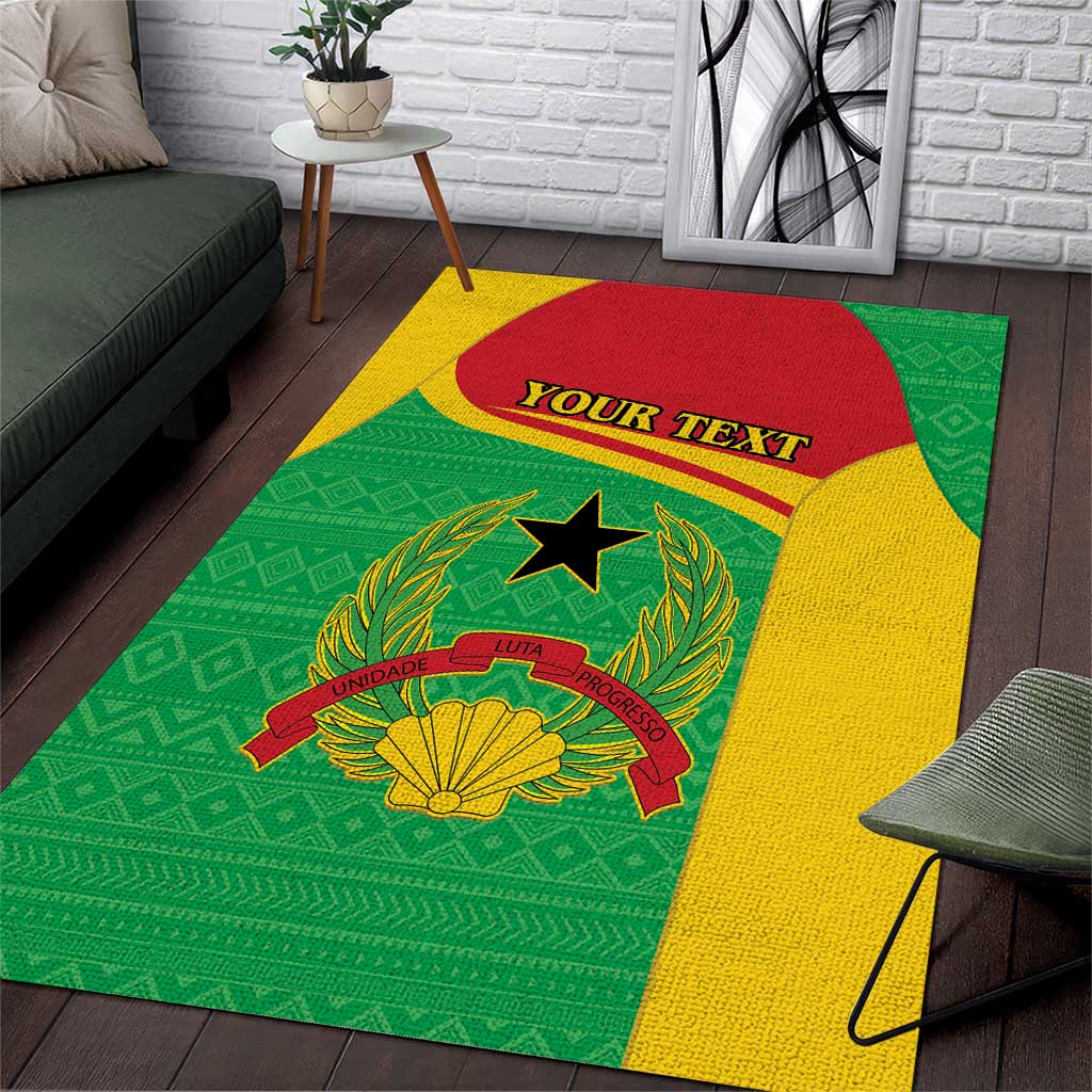 Personalised Afro Guinea Bissau Area Rug Coat Of Arms Mix African Pattern LT15