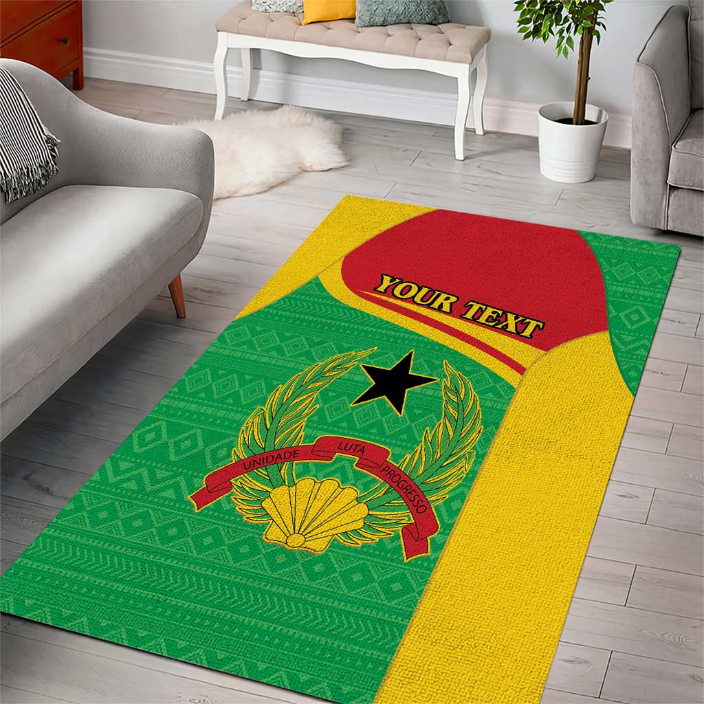 Personalised Afro Guinea Bissau Area Rug Coat Of Arms Mix African Pattern LT15