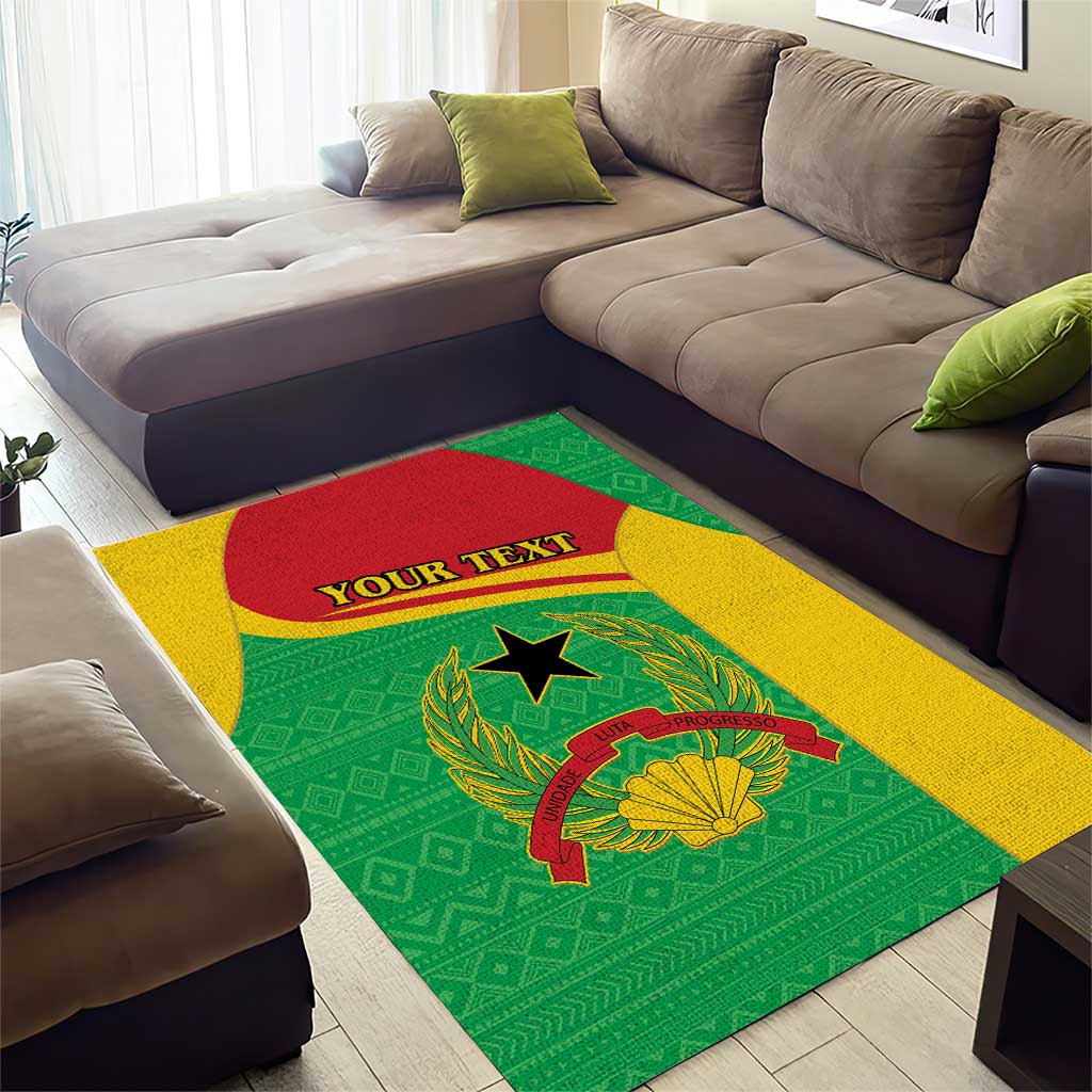Personalised Afro Guinea Bissau Area Rug Coat Of Arms Mix African Pattern LT15