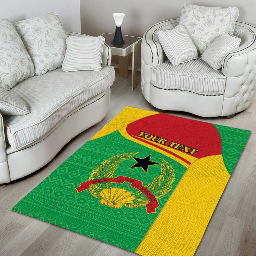 Personalised Afro Guinea Bissau Area Rug Coat Of Arms Mix African Pattern LT15