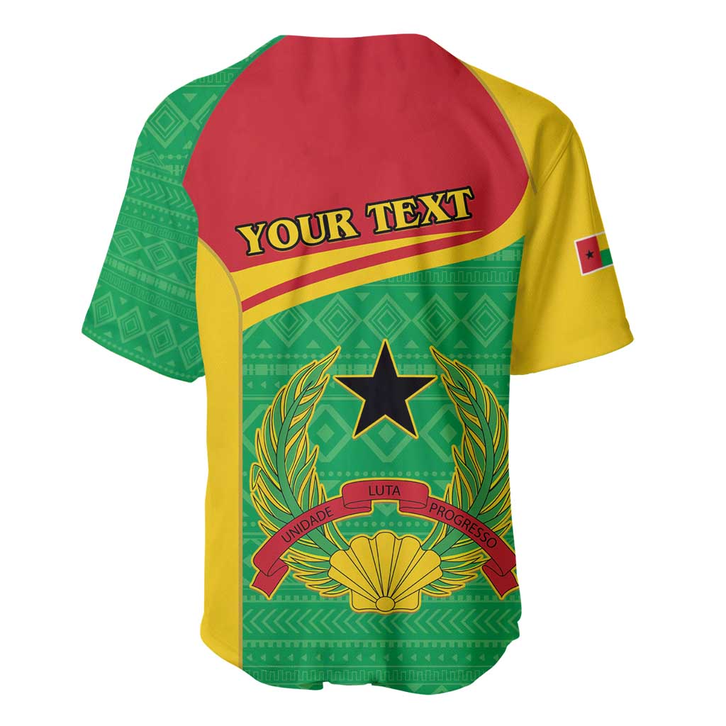 Personalised Afro Guinea Bissau Baseball Jersey Coat Of Arms Mix African Pattern LT15