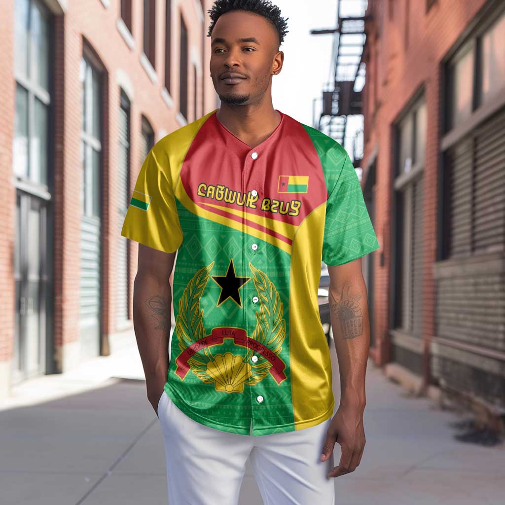 Personalised Afro Guinea Bissau Baseball Jersey Coat Of Arms Mix African Pattern LT15