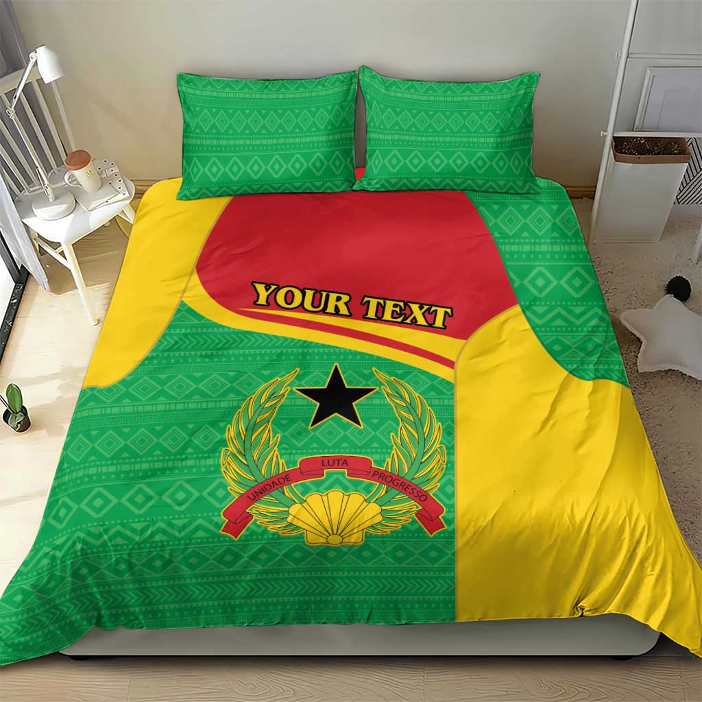 Personalised Afro Guinea Bissau Bedding Set Coat Of Arms Mix African Pattern LT15