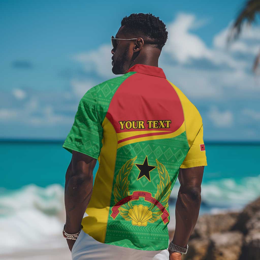 Personalised Afro Guinea Bissau Hawaiian Shirt Coat Of Arms Mix African Pattern LT15