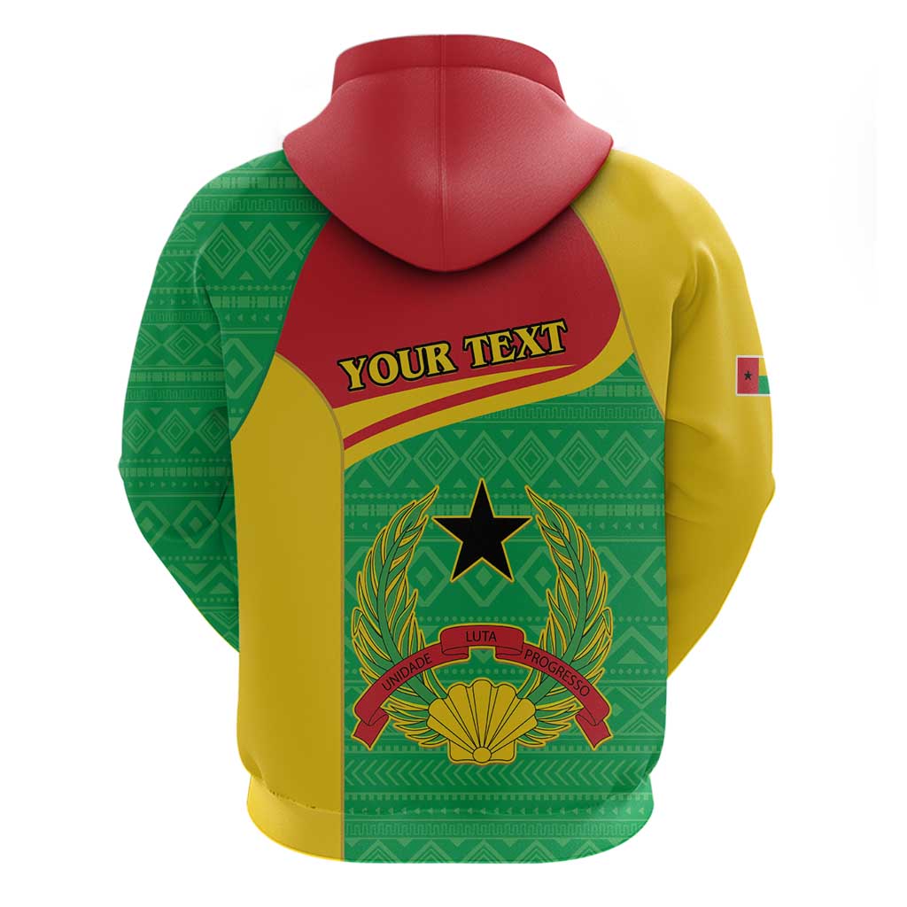 Personalised Guinea Bissau Hoodie Coat Of Arms - African Pattern LT15