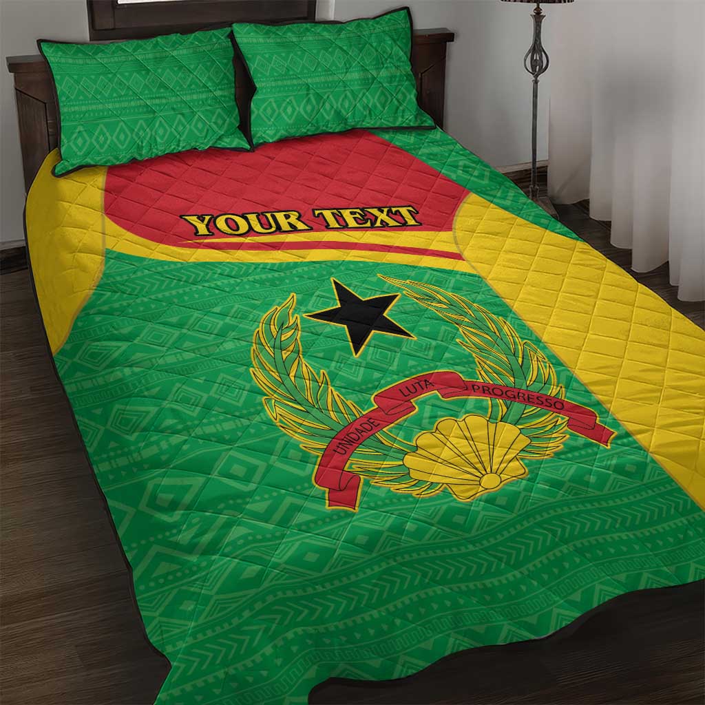 Personalised Afro Guinea Bissau Quilt Bed Set Coat Of Arms Mix African Pattern LT15