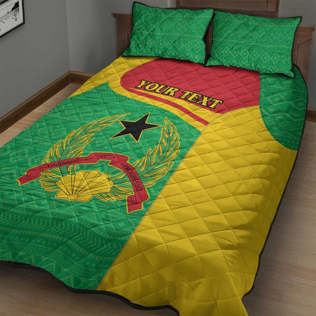 Personalised Afro Guinea Bissau Quilt Bed Set Coat Of Arms Mix African Pattern LT15