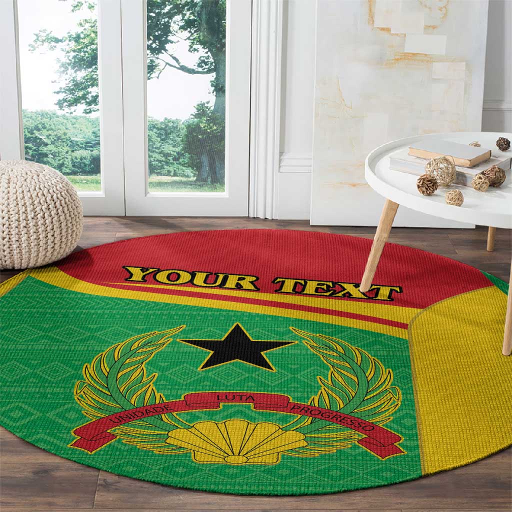Personalised Afro Guinea Bissau Round Carpet Coat Of Arms Mix African Pattern LT15