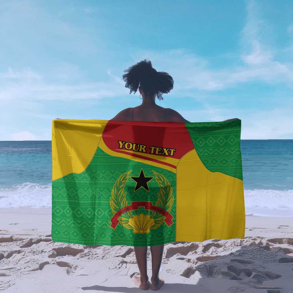 Personalised Afro Guinea Bissau Sarong Coat Of Arms Mix African Pattern LT15