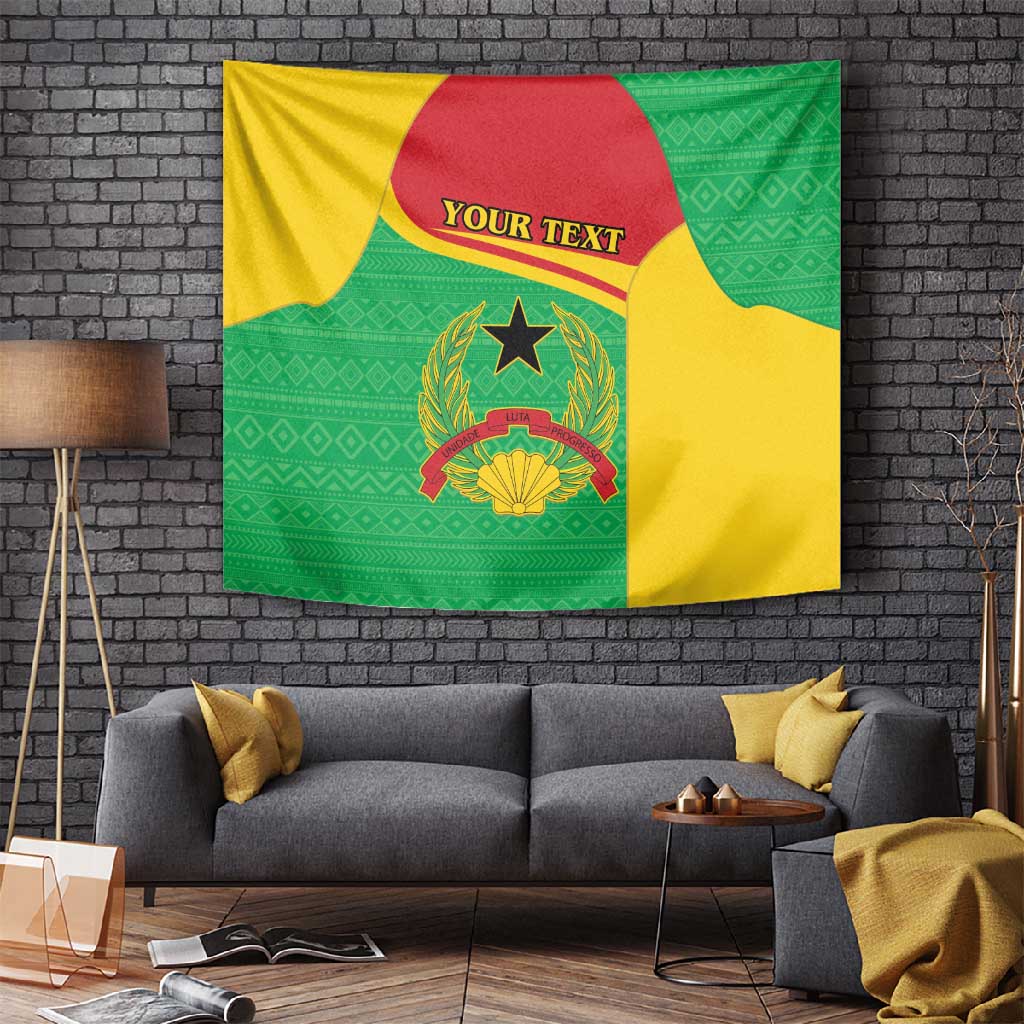 Personalised Afro Guinea Bissau Tapestry Coat Of Arms Mix African Pattern LT15