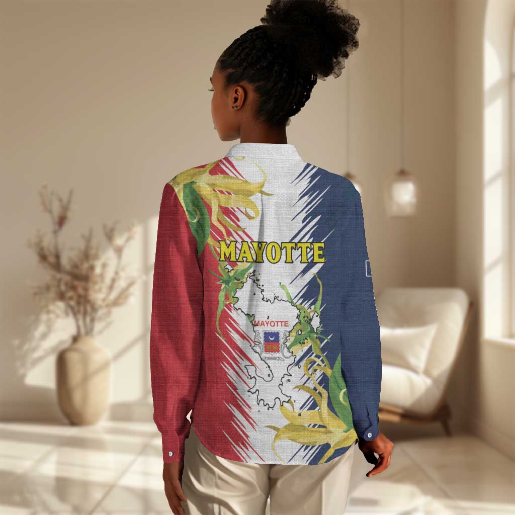 Afro Ra Hachiri 976 Women Casual Shirt Coat Of Arms France Flag Style LT15