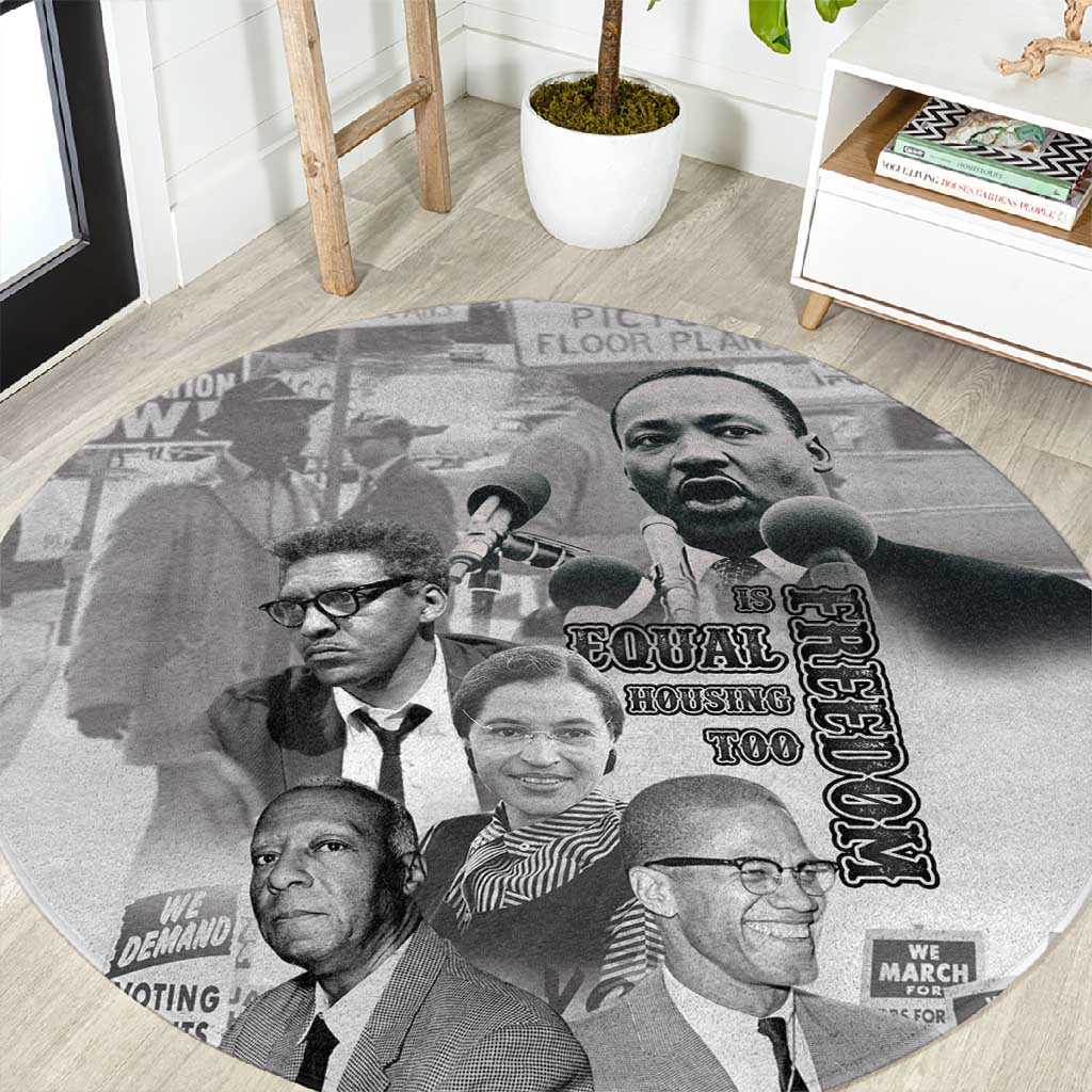 African-American History Month Round Carpet Civil Rights Leaders LT15