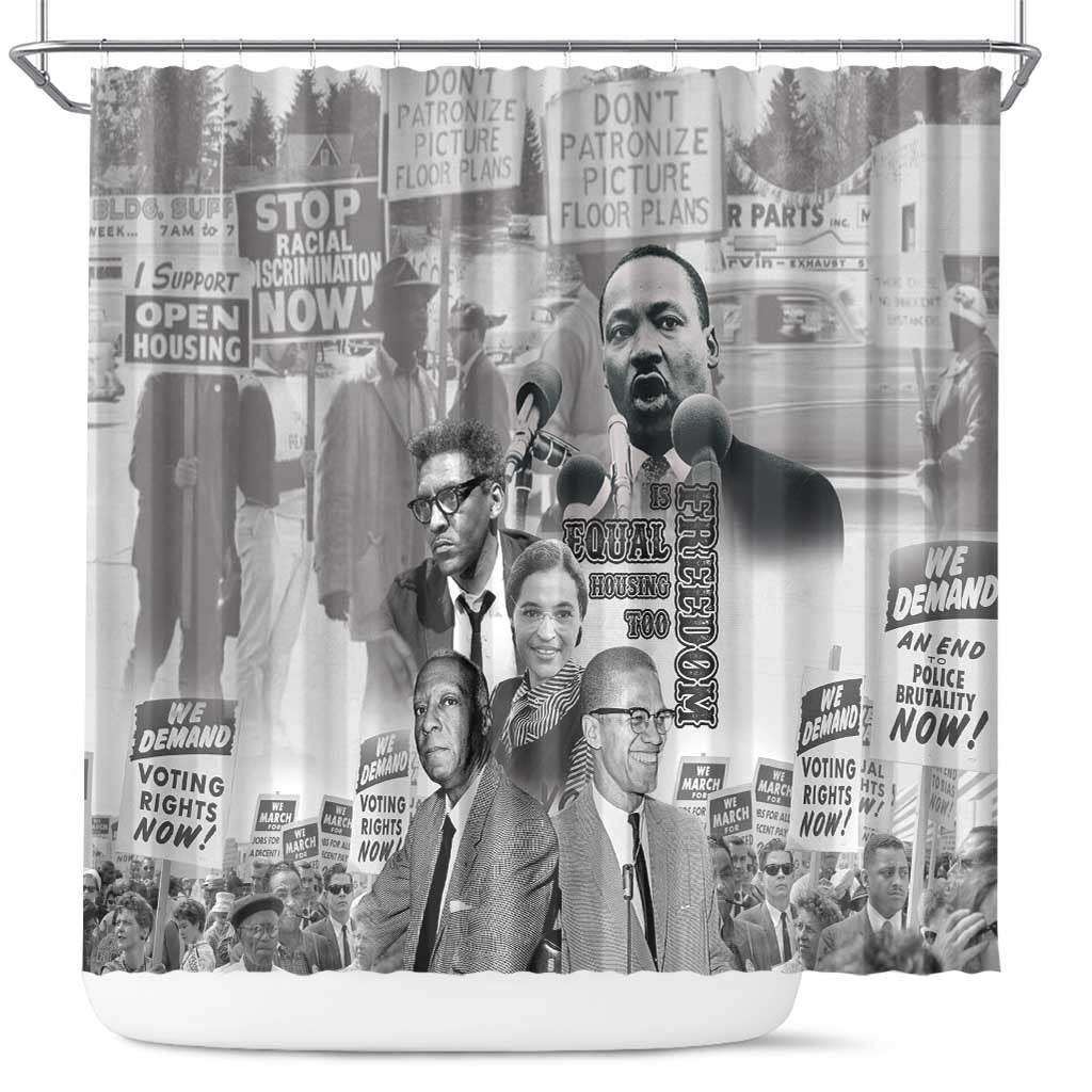 Civil Rights Leaders Shower Curtain Freedom Is Equal Housing Too LT15