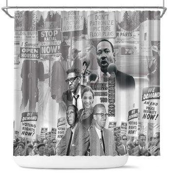 Civil Rights Leaders Shower Curtain Freedom Is Equal Housing Too LT15