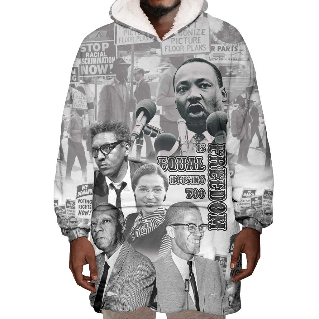 African-American History Month Wearable Blanket Hoodie Civil Rights Leaders LT15