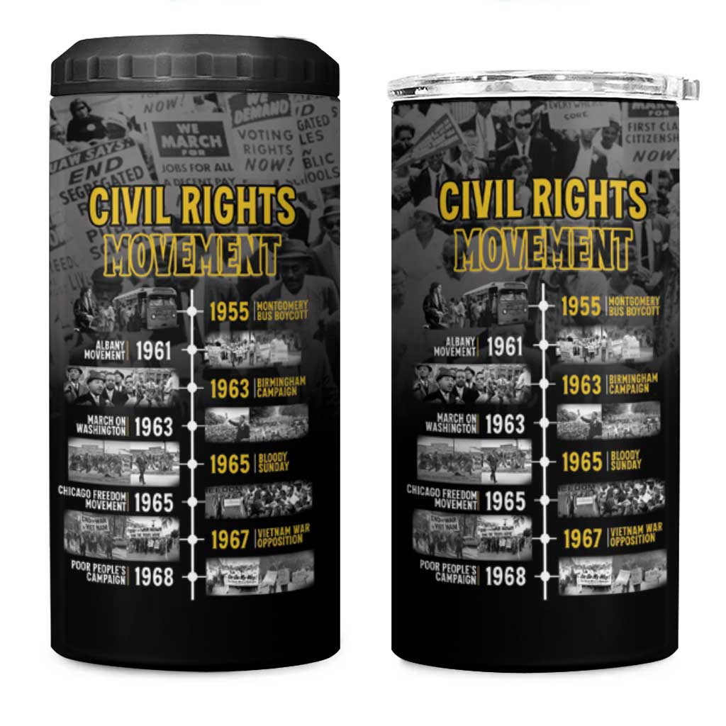 African-American History Month 4 in 1 Can Cooler Tumbler Civil Rights Movement LT15