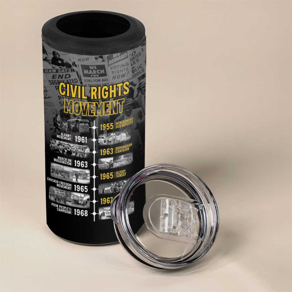 African-American History Month 4 in 1 Can Cooler Tumbler Civil Rights Movement LT15