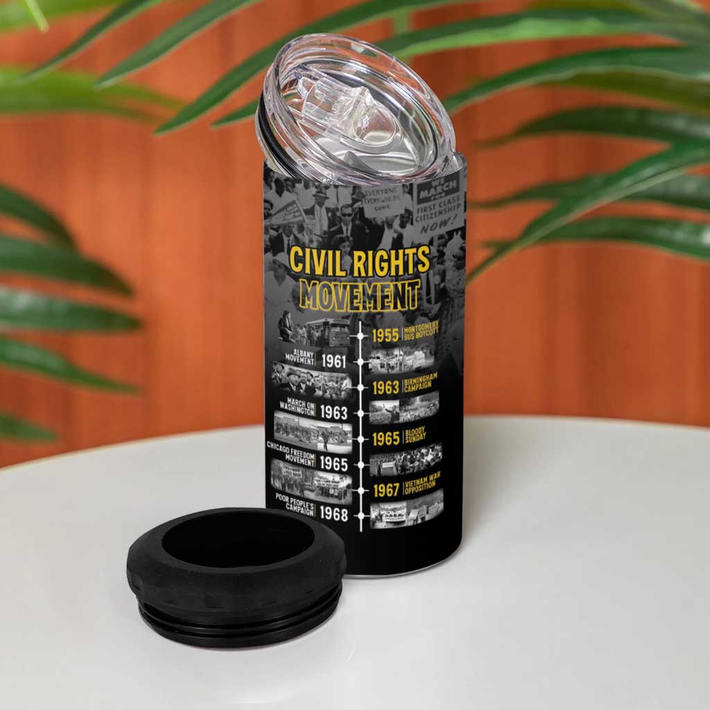 African-American History Month 4 in 1 Can Cooler Tumbler Civil Rights Movement LT15