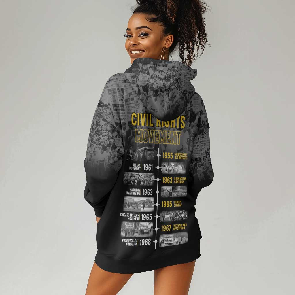 African-American History Month Hoodie Dress Civil Rights Movement LT15