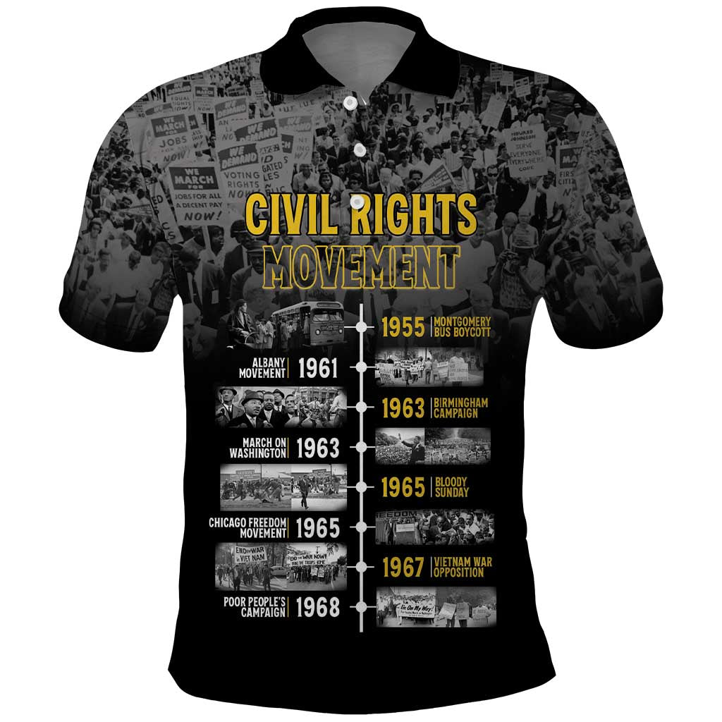 Black History Month Polo Shirt Civil Rights Movement LT15