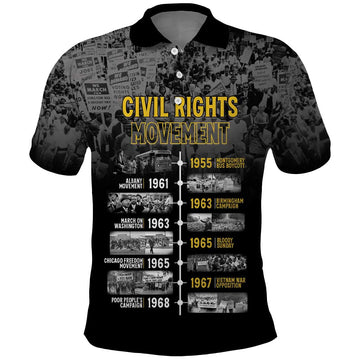 Black History Month Polo Shirt Civil Rights Movement LT15