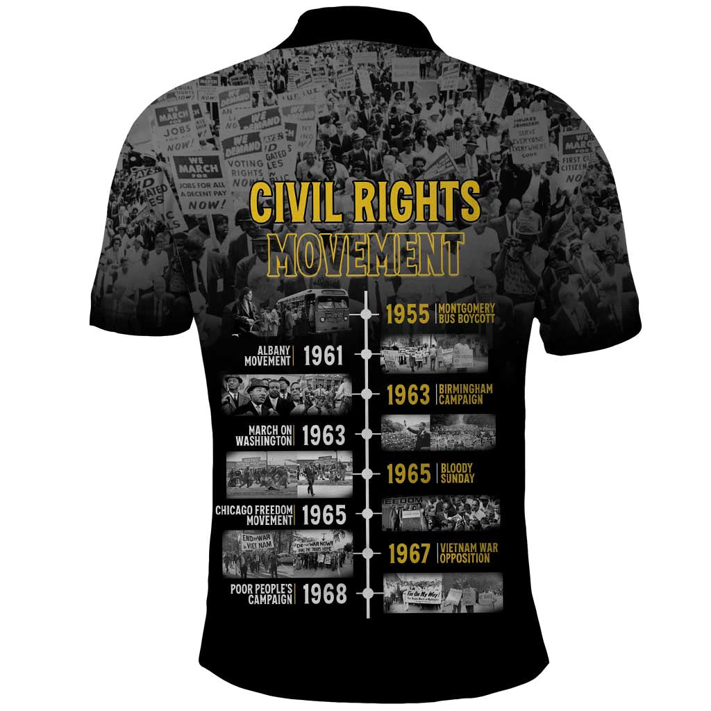 Black History Month Polo Shirt Civil Rights Movement LT15