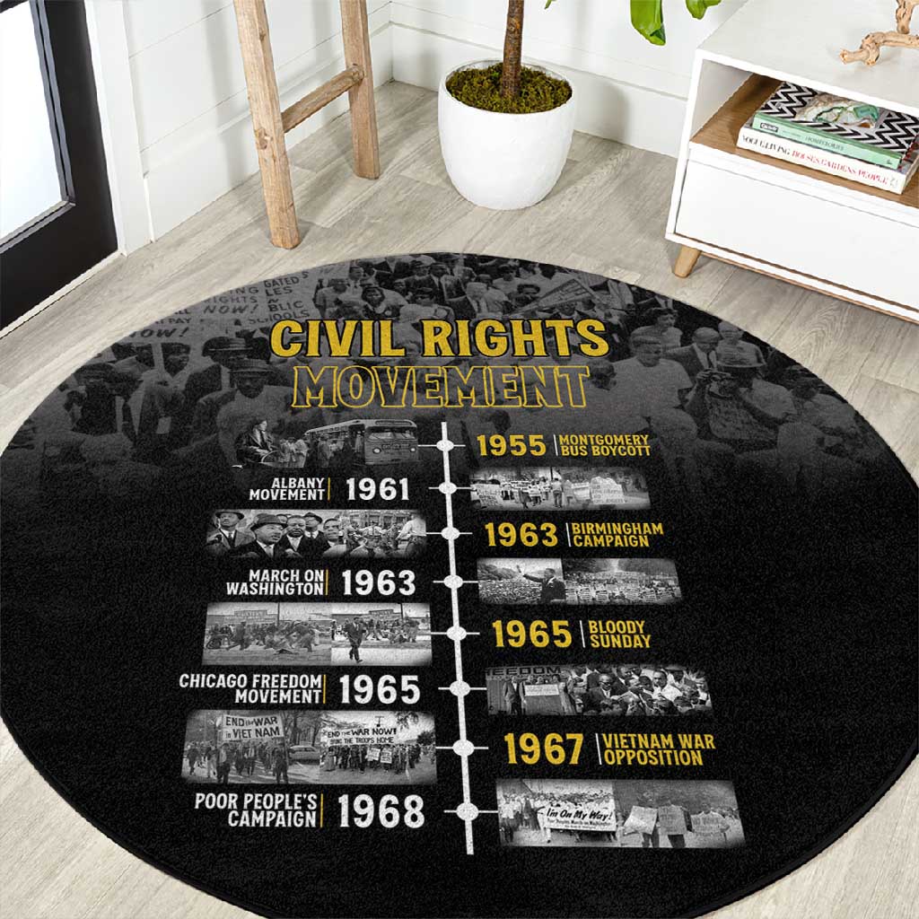 African-American History Month Round Carpet Civil Rights Movement LT15