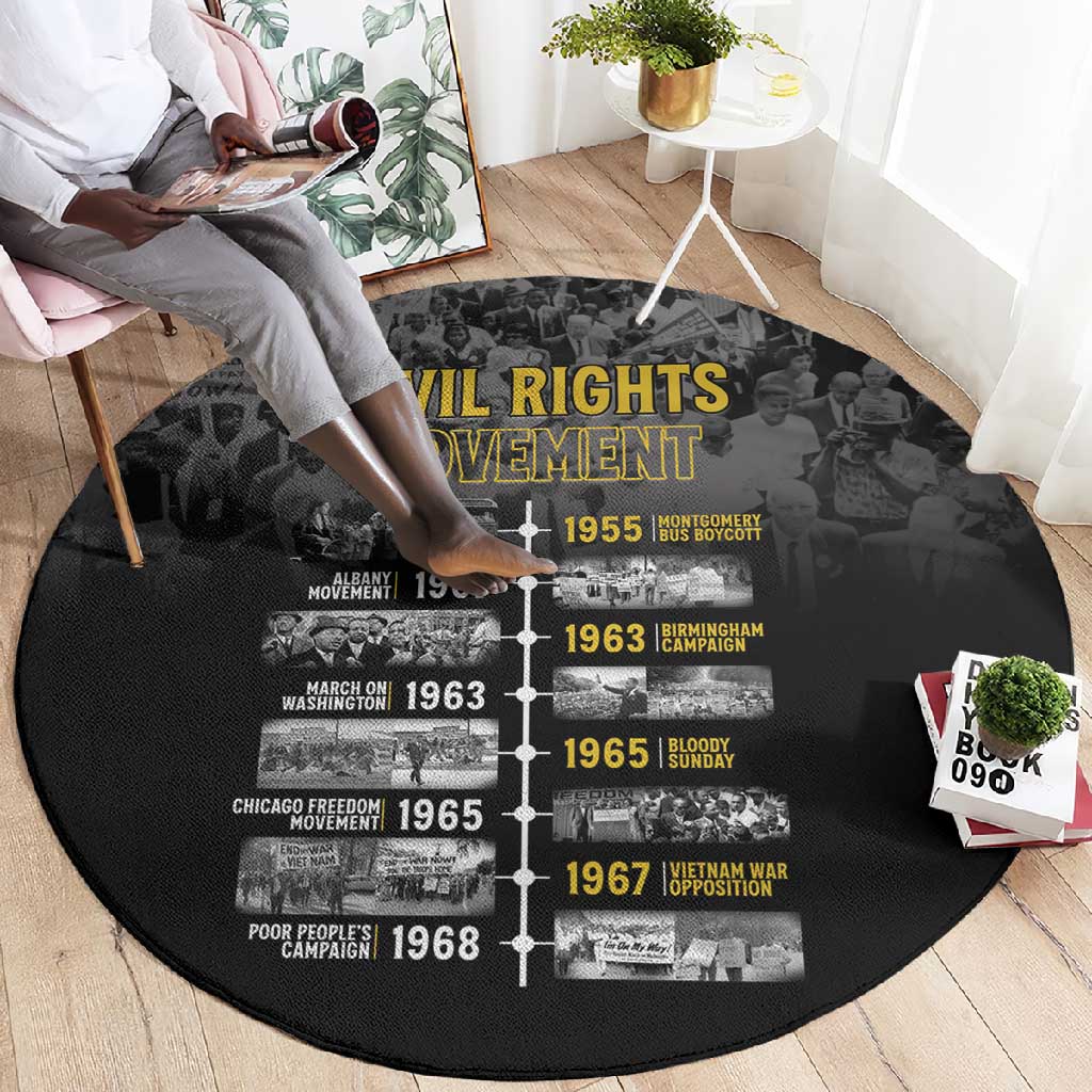 African-American History Month Round Carpet Civil Rights Movement LT15