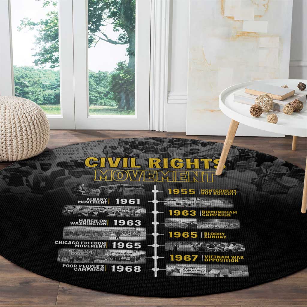 African-American History Month Round Carpet Civil Rights Movement LT15